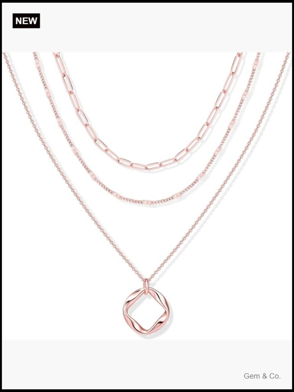 3 Piece Layered Necklace Set - Dainty Gold Plated Stackable Choker Chain Jewelry